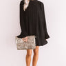 Rooftop Skyline Pleated Shift Dress In Black Image - 1