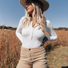World Renowned Ribbed Bodysuit In White Image - 1