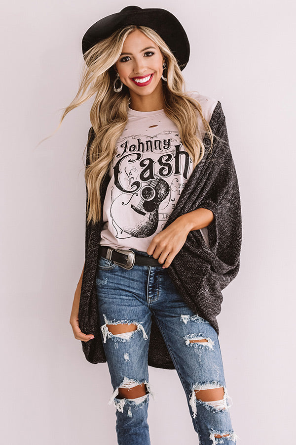 Cue The Cuddles Knit Cardigan In Black