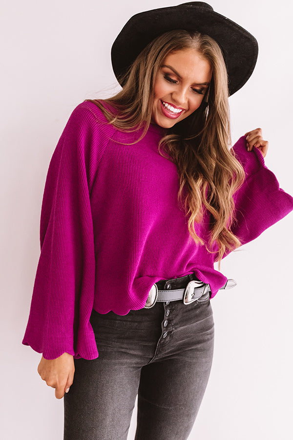 Twice As Nice Ribbed Shift Sweater In Orchid Image - 1