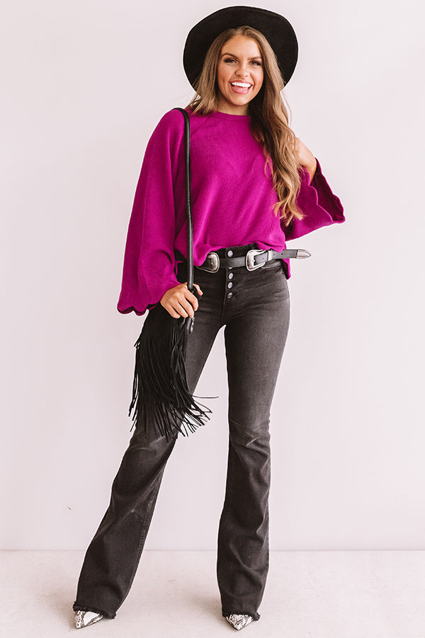 Twice As Nice Ribbed Shift Sweater In Orchid Image - 2