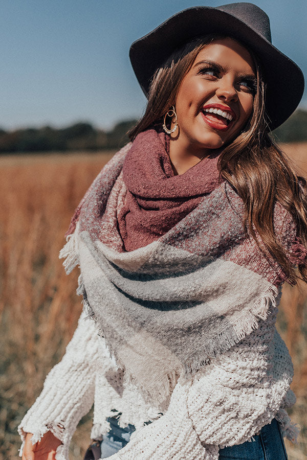 Name Dropper Blanket Scarf In Dusty Purple Image - 1