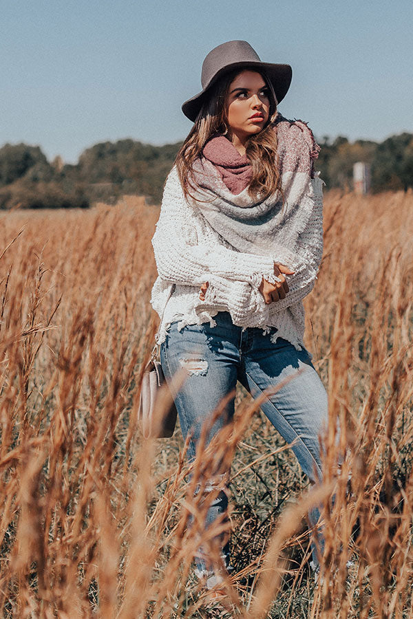 Name Dropper Blanket Scarf In Dusty Purple Image - 3