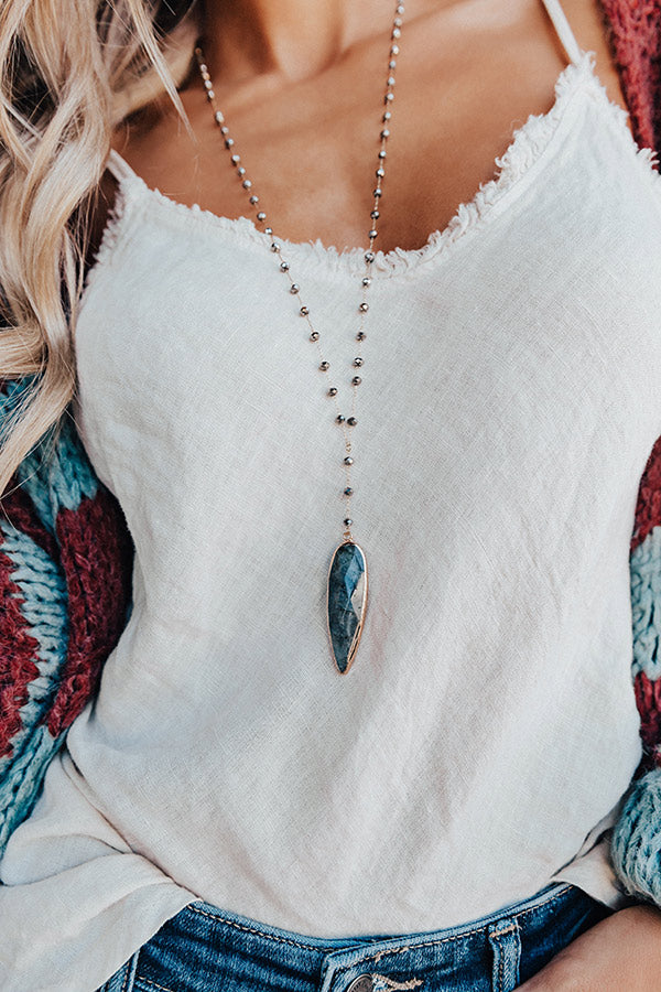 Simply Beaming Semi Precious Necklace in Pear