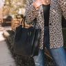Style Profile Faux Leather Tote In Black Image - 1