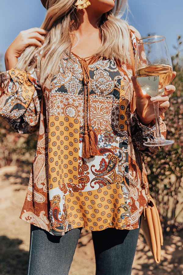 Endless Inspiration Paisley Shift Top in Golden Honey Image - 2
