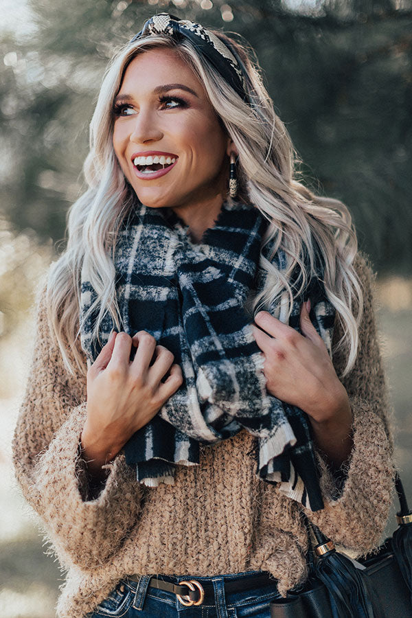 Well And Good Plaid Scarf In Black