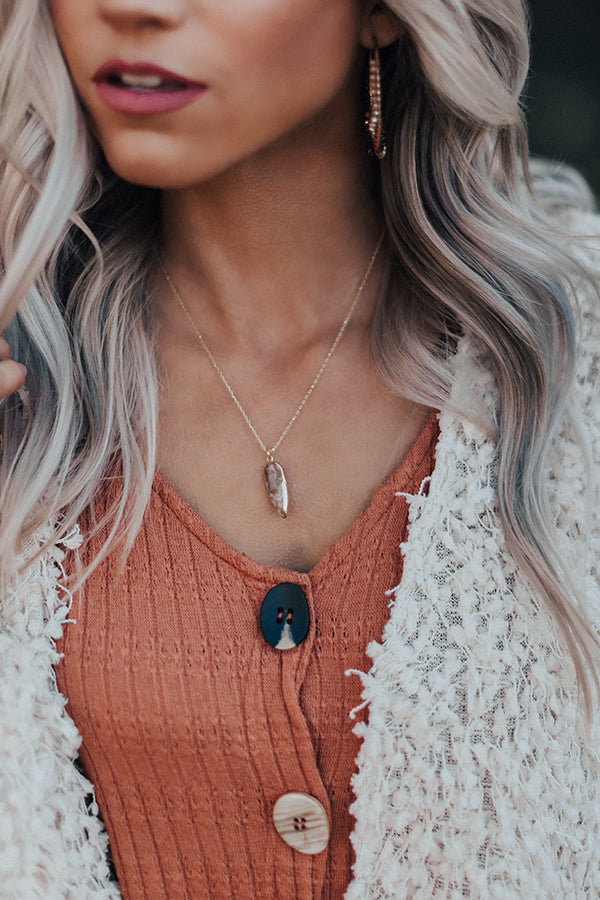 Sparkle And Shine Semi Precious Necklace in Dusty Purple