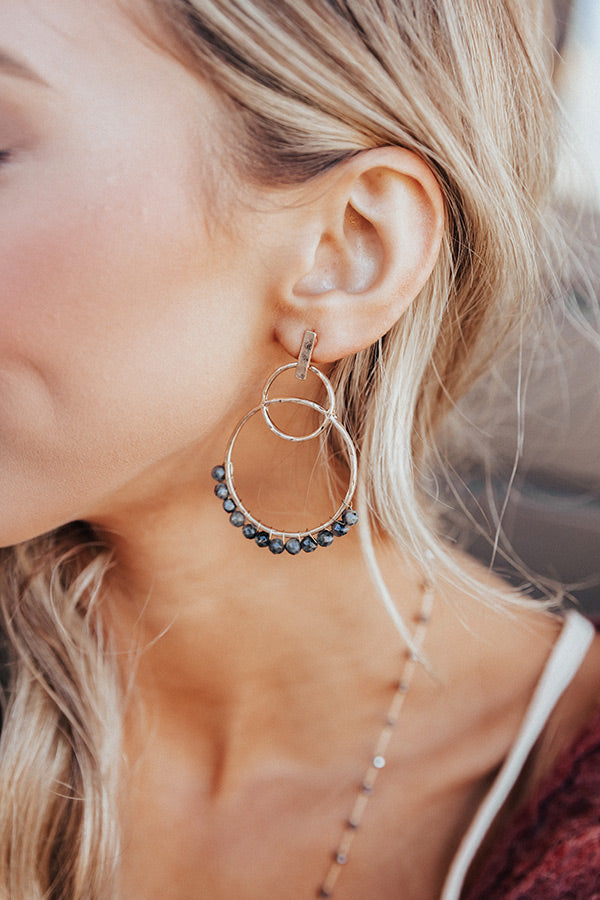 Formal Invitation Semi Precious Earrings in Black
