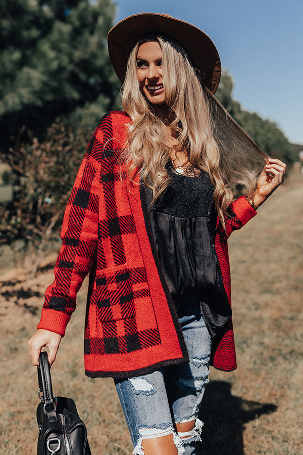 Must Be Manhattan Plaid Cardigan Image - 3