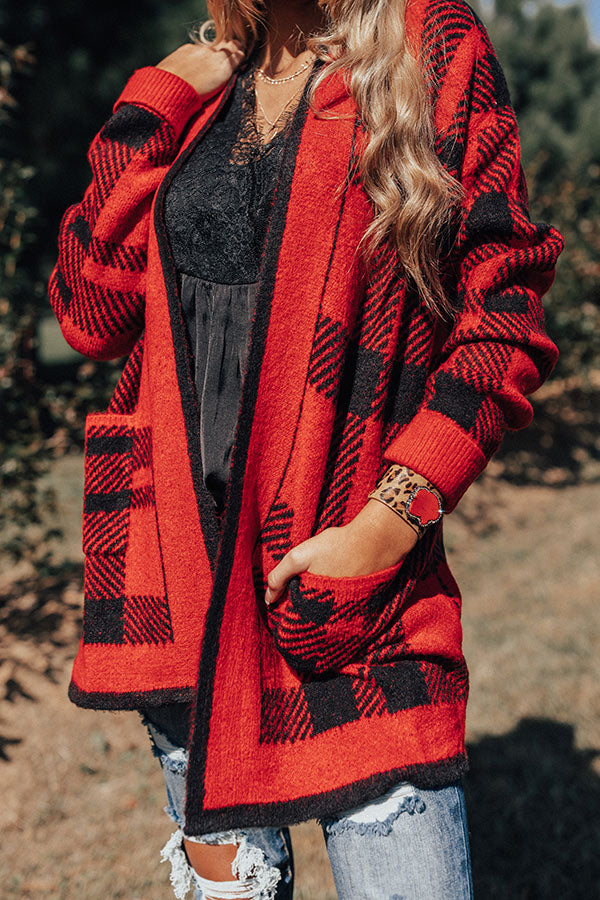 Must Be Manhattan Plaid Cardigan Image - 4