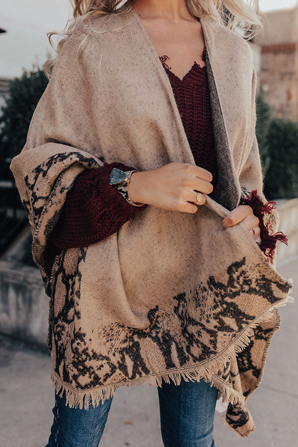Warmest Welcome Snake Print Poncho