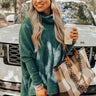 Time For Cozy Sweater In Hunter Green Image - 1