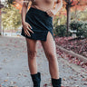 Name Dropper Faux Suede Skirt In Black Image - 1