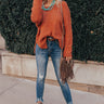 Toasty Vibes Knit Sweater In Rust Image - 1