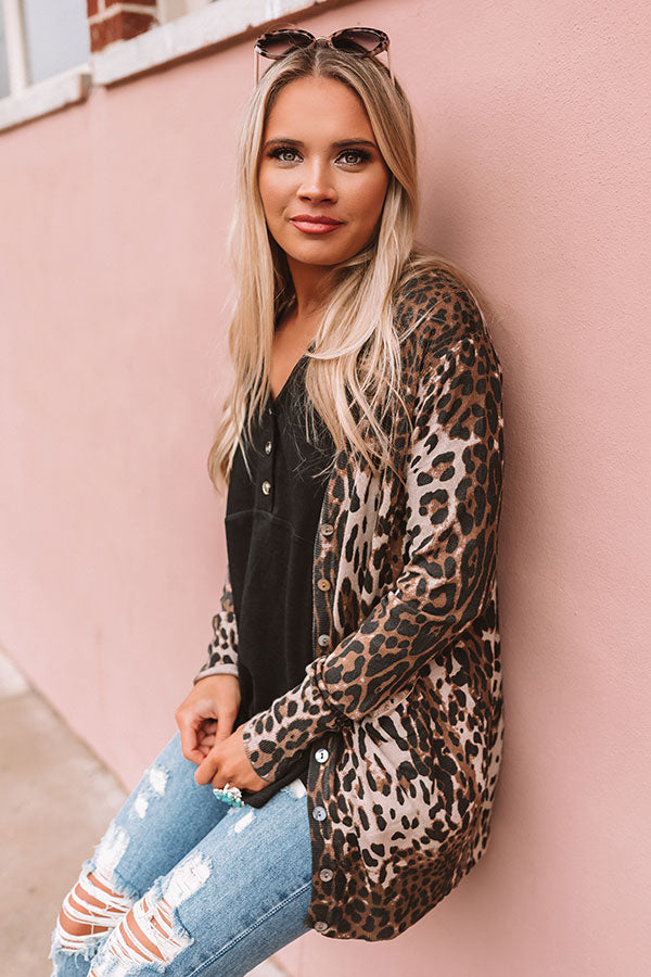 Keep The Rhythm Leopard Cardigan