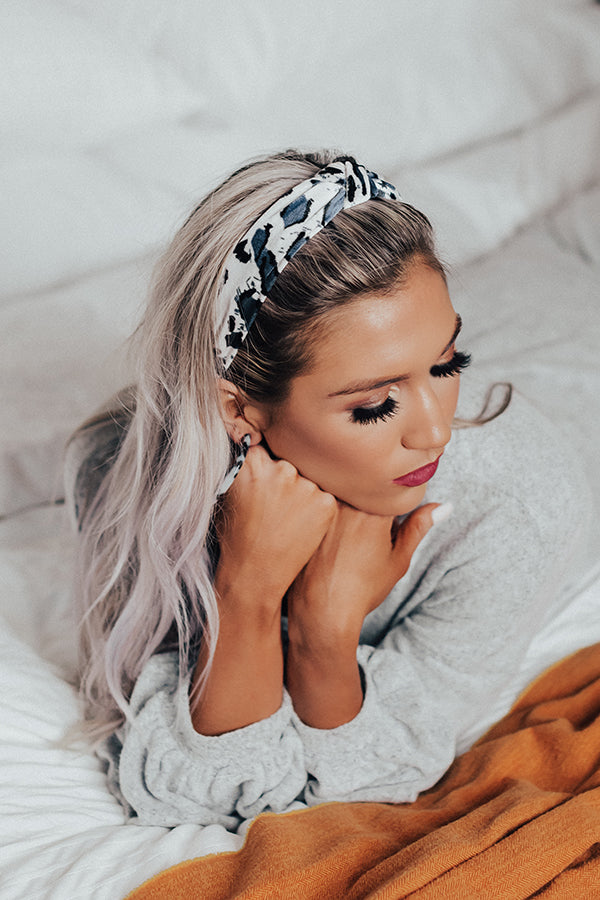 Flirty And Fashionable Leopard Headband In White