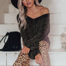 Dreamy Afternoon Chenille Sweater In Army Green Image - 1