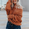 Snow Kisses Fuzzy Sweater In Rust Image - 1