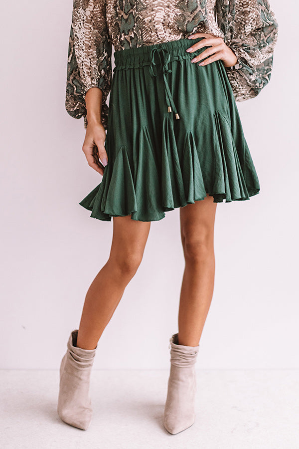 Headed For Happy Hour Skort In Hunter Green