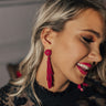 Forevermore Tassel Earrings In Wine Image - 1
