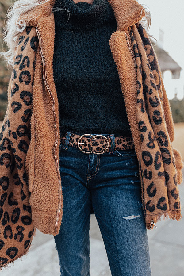 Center Of Attention Leopard Belt In Brown