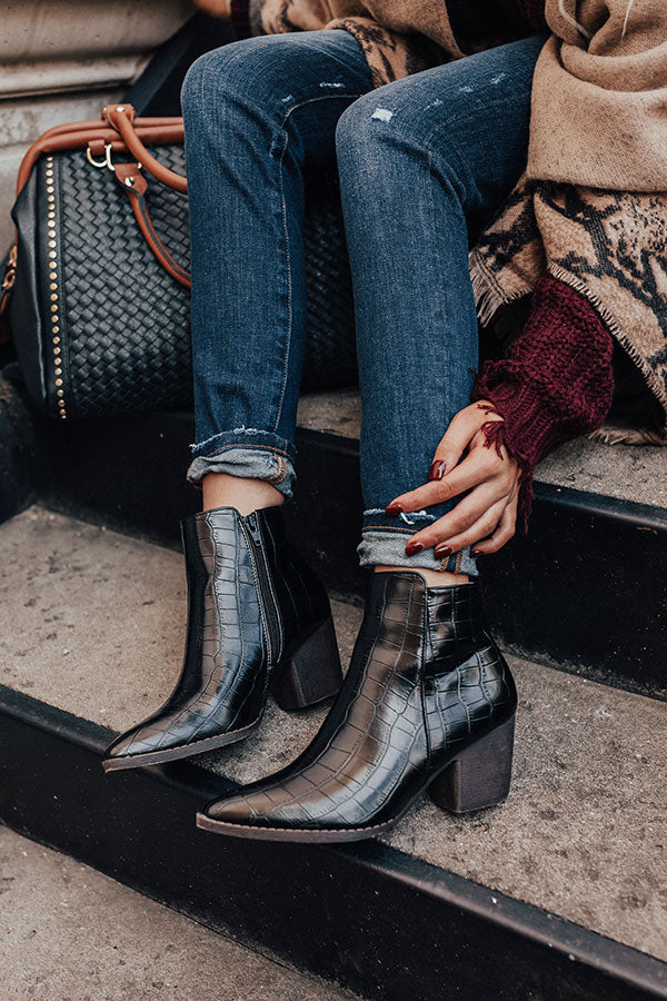 The Ramsey Faux Leather Bootie In Black