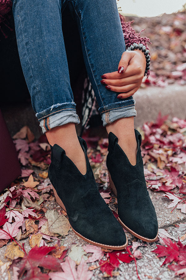The Corey Faux Suede Bootie In Black Image - 2