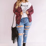 Scoop Me Up Leopard Cardigan in Wine Curves Image - 1