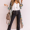 Rush Of Happiness Waffle Knit Duster in Navy Image - 1
