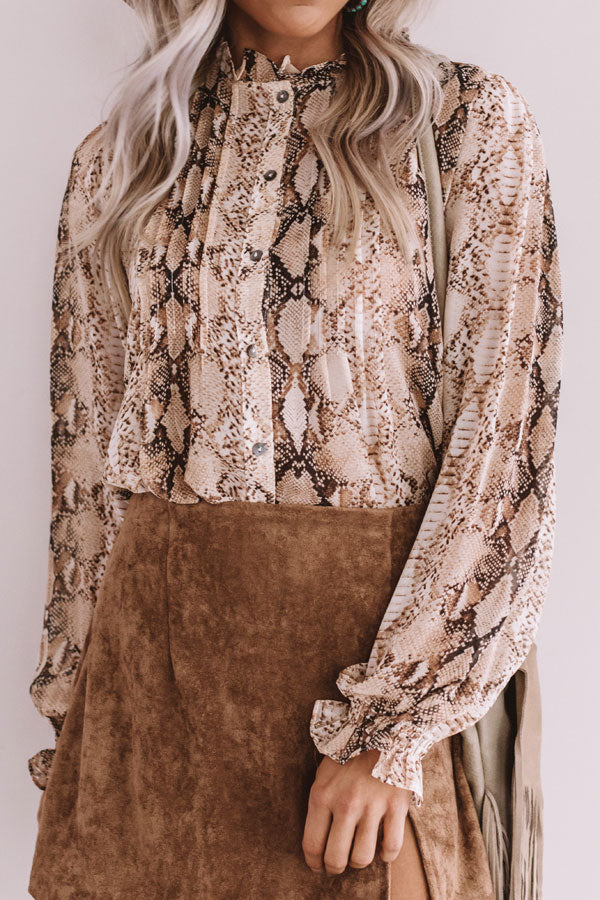 Seriously Sleek Snake Print Shift Top Image - 3