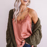 Frankly Gorgeous Satin Tank In Rustic Rose Image - 1