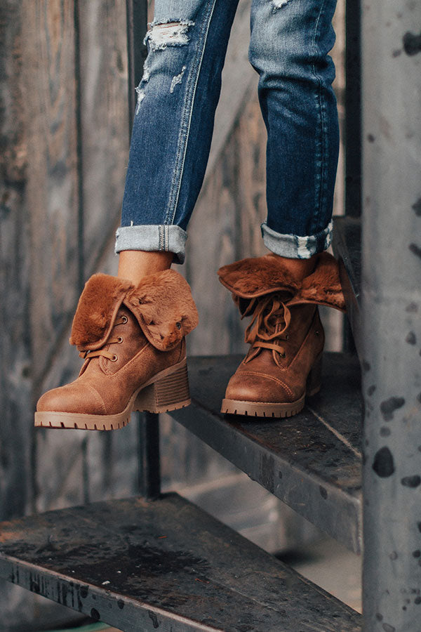 The Arielle Faux Fur Lined Boot In Brown