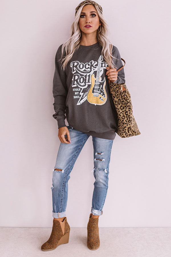 Rock N' Roll Stole My Soul Sweatshirt Image - 2