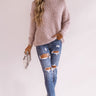 Cozy Choice Knit Sweater In Dusty Purple Image - 1