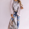 Marshmallow Delight Knit Cardigan In Dusty Purple Image - 1