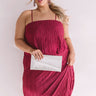 Skyscraper Views Pleated Midi Dress In Wine   Curves Image - 1
