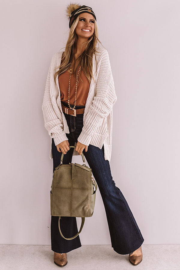 Cozy and Chill Knit Cardigan in Cream
