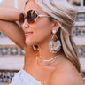 Posh Times Beaded Earrings In White Image - 1