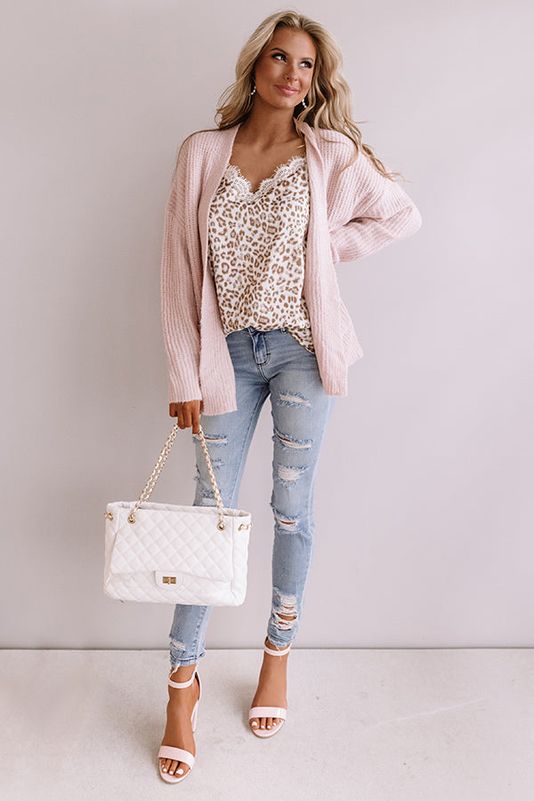 Delightful Dear Knit Cardigan In Pink