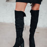 The Eleanor Faux Suede Knee High Boot In Black Image - 1