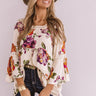 Bold And Blissful Floral Shift Top In Cream Image - 1