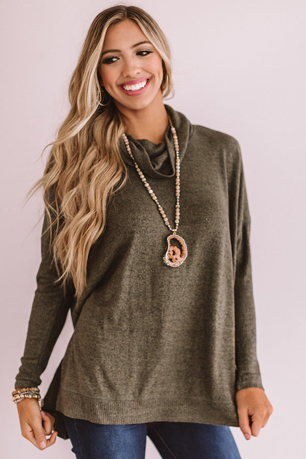Season Of Happiness Shift Top In Olive Image - 1