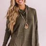 Season Of Happiness Shift Top In Olive Image - 1
