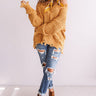 Latte Meet Up Distressed Sweater In Golden Honey Image - 1