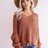 Latte Meet Up Distressed Sweater In Rustic Rose Image - 1