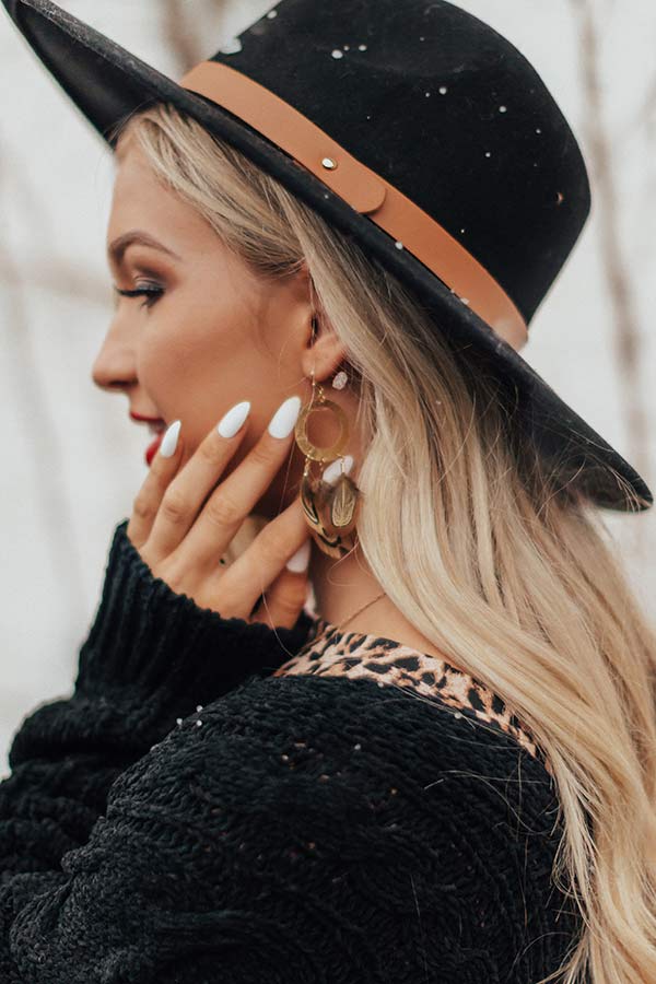 In The Mix Feather Earrings In Gold Image - 2
