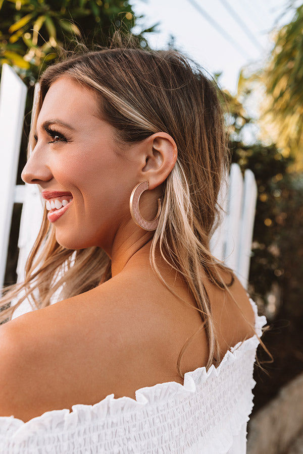 New Heights Snake Print Hoop Earrings In Iced Mocha
