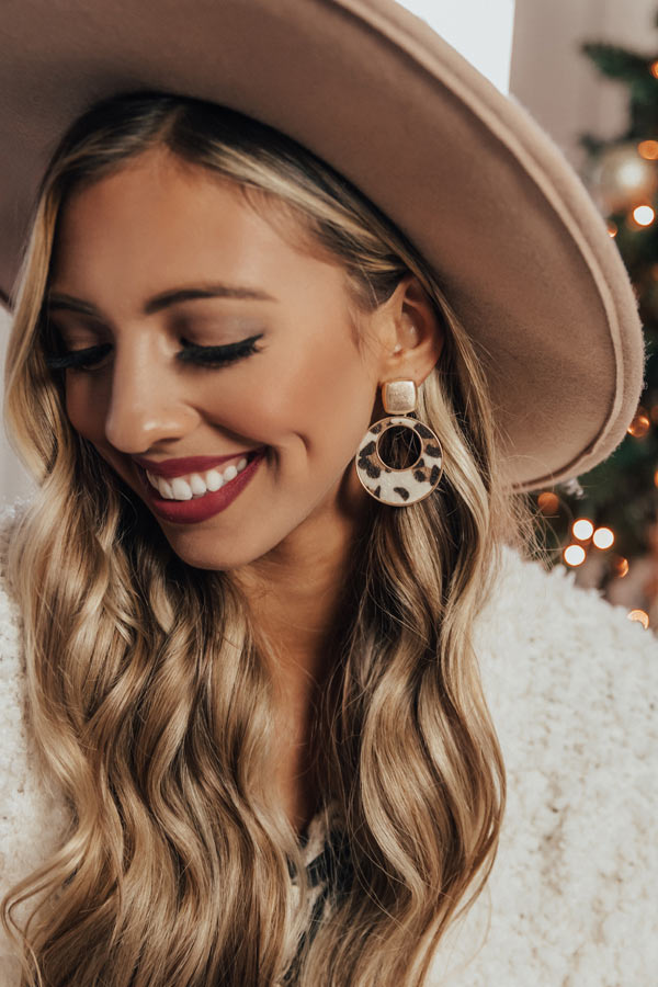 Good Old Days Leopard Earrings In Ivory