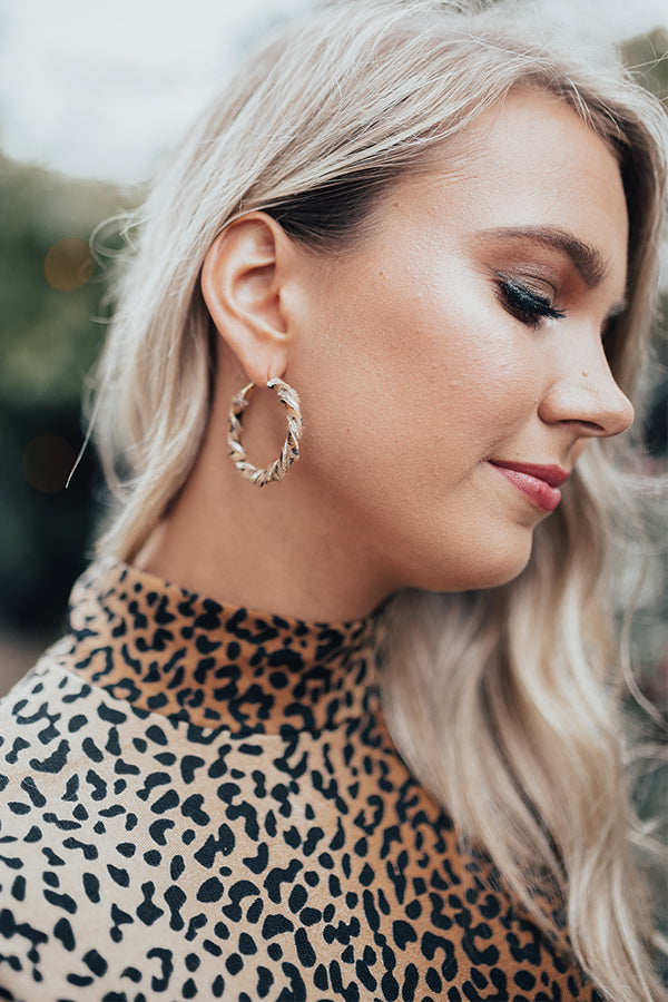 Irresistibly Yours Leopard Hoop Earrings In Brown